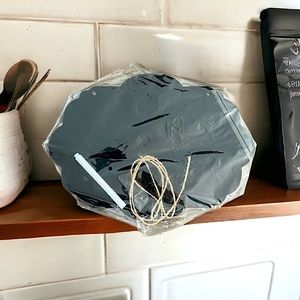 NWT TARGET Geometric Black Chalkboard Rustic Hanging Sign Set twine chalk pen